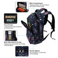 thumbnail image 5 of FORMRS Unisex Backpack Elementary School Travel Bookbag with Reflective Stripes, Red and Blue Fireworks Pattern, 5 of 7