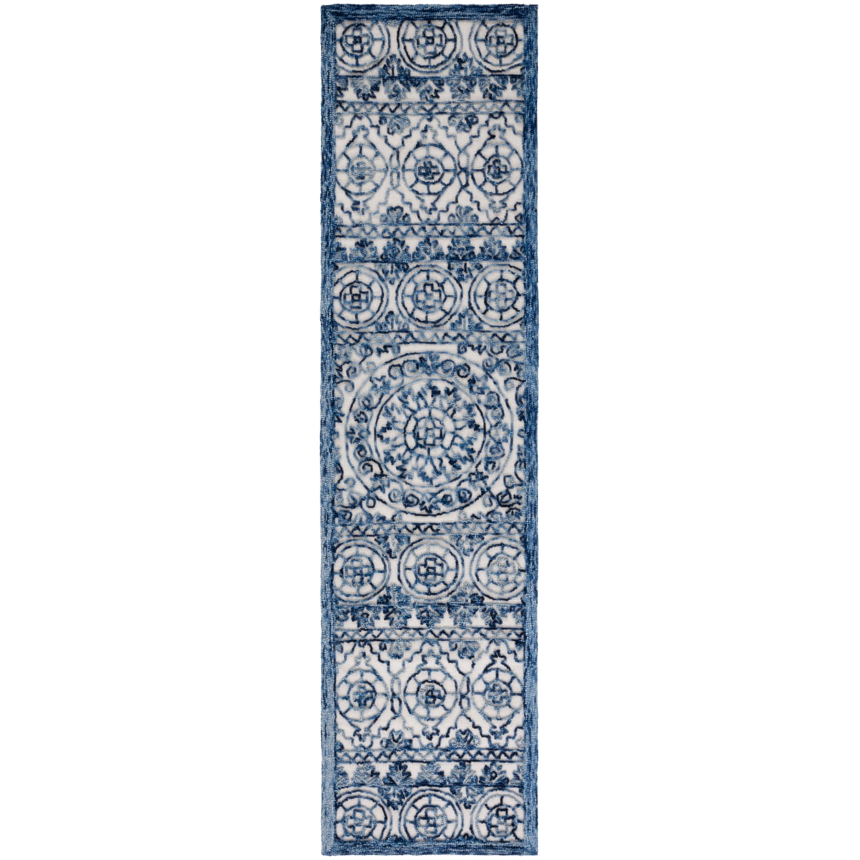 SAFAVIEH Trace Aditi Oriental Area Rug, Navy/Ivory, 4' x 6'