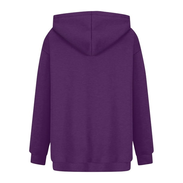 Sudadera con capucha morada de gran tamano para mujer con diseno de lentejuelas de calabaza sudadera acogedora para Halloween y otono Bodega Aurrera en linea