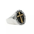 thumbnail image 2 of HOOUN Jesus Cross SINK or SWIM Ring Stainless Steel Vintage Men Cross Biker Punk Rings-8, 2 of 2