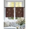 thumbnail image 4 of Brown Sheer Curtains 45 Inch Length 2 Panels Set - Light Filtering Window Treatments, Spring Flora Rod Pocket Semi Curtains for Living Room/Bedroom/Kitchen Décor, 104"W x 45"L, 4 of 7