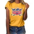 thumbnail image 1 of Gibobby Camiseta de manga corta para mujer Mujeres Casual Impresión Manga Corta Cuello Redondo Camiseta Suelta Blusa Tops(Amarillo,M), 1 of 4