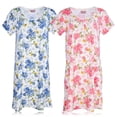 thumbnail image 2 of JEFFRICO Womens 2 Pack Nightgowns Short Sleeve Sleepwear Soft Pajama Dress Nightshirts, 2 of 4