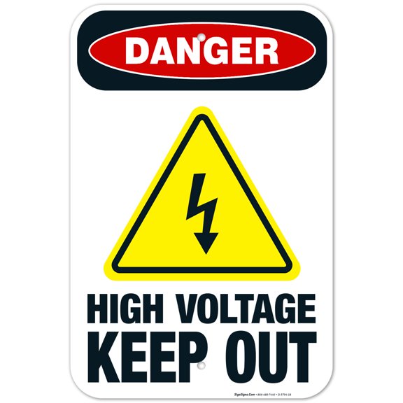 High Voltage Keep Out Sign, OSHA Danger Sign, (SI-3794) 12x18 Aluminum