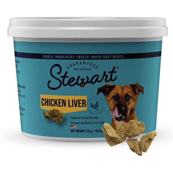 Stewart Pro-Treat Freeze Dried Dog Treats, Chicken Liver (Various Sizes)