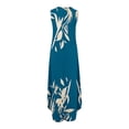 thumbnail image 5 of SMihono Robe Maxi Bohème d'Été pour Femmes Grande Taille Robe Longue Imprimée Sans Manches Col Rond Robe de Plage, 5 of 5