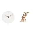 thumbnail image 1 of Reloj de pared decorativo silencioso, ideal para cocina, oficina o estudio, con bandeja escultórica de resina para sala de estar o porche., 1 of 8
