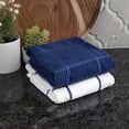 thumbnail image 6 of T-fal Solid & Checked Parquet Kitchen Towels, 2-Pack, Blue, 6 of 7