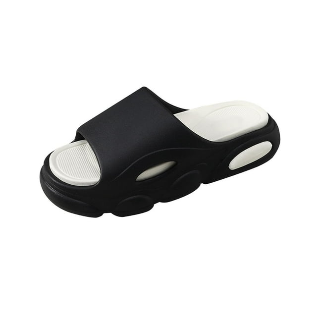 Zapatillas de baño EVA para hombre, zapatillas de ducha gruesas, zapatos casuales de verano, excelentes Negro 39 4