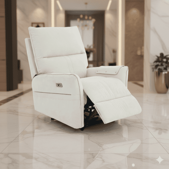 Manual Recliner Couch Combo for Living Room, Home Theater & Family Comfort Electric Beige Chenille Chair