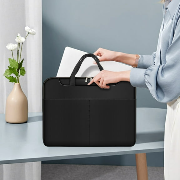 Hovmgk Thin Laptop Bag, Business Briefcase for Students & Professionals, Multi-Layer Storage Backpack, Stylish Tablet Backpack for Work & School, Black/Gray/Beige, Great for Office & Travel
