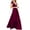Wine, variant on Fashion Beach Dresses for Womens 2026 Summer Plus Size Solid Color Multi Wearing Multi Rope Backless Bandage Dress Long Skirt Dress