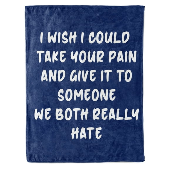 Funnil Healing Throw Blanket,Get Well Soon Gifts,Cancer Care Gifts, Spiritual/Motivational/Sympathy Gifts 50"X60",Dark Blue
