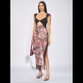 thumbnail image 4 of Vestidos Largos de Verano Y2K con Encaje, Retazos, , Estampado Floral, Escote Corazón, Espalda Descubierta y Abertura para Mujer Gris M, 4 of 7