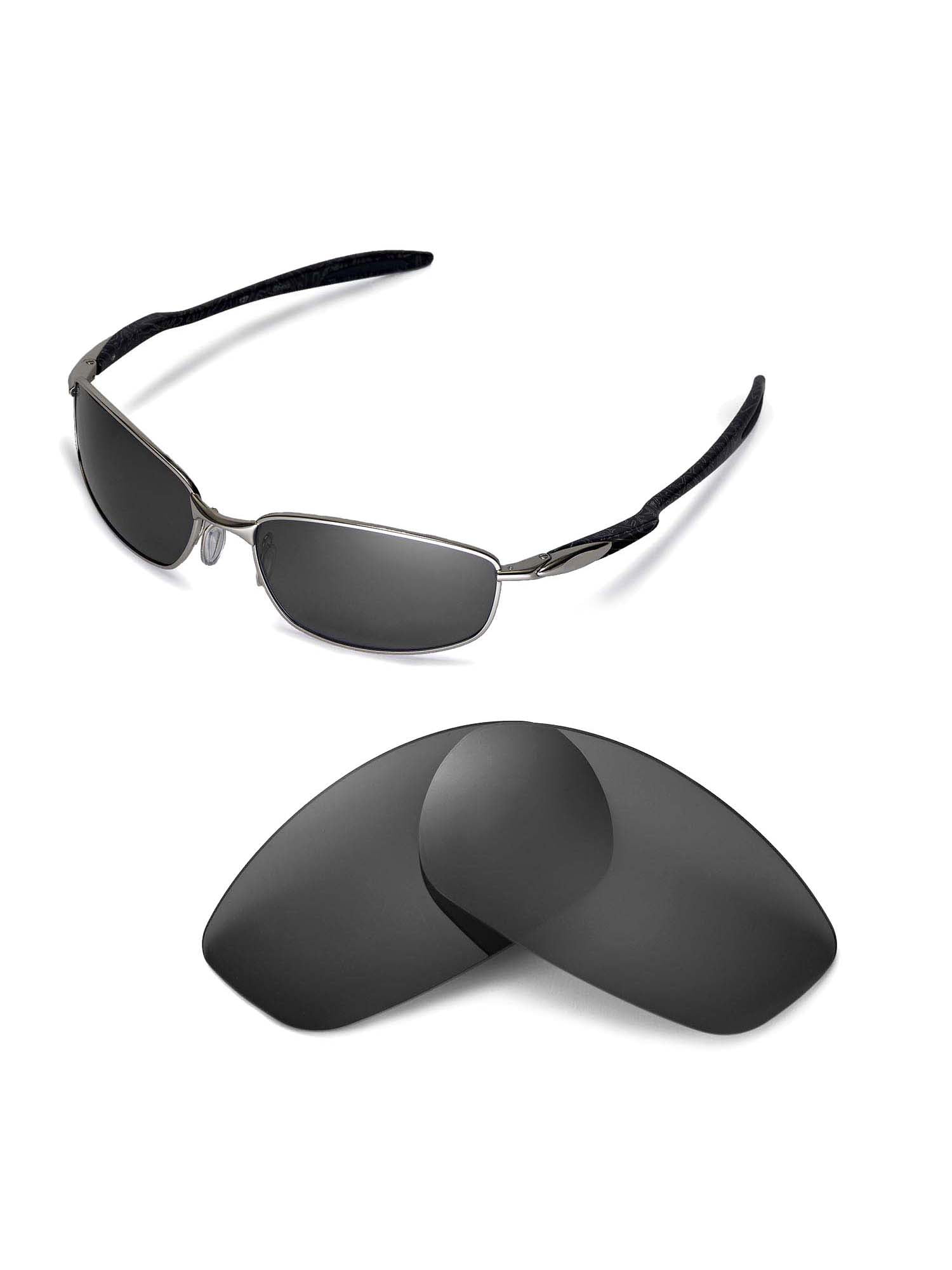 Walleva Black Polarized Replacement Lenses for Oakley Blender