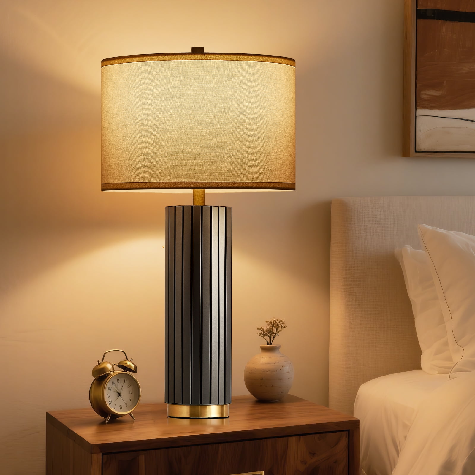 NATYSWAN 28-Inch Industrial Metal Table Lamp with Rotary Switch, Vintage Style for Desk, Living Room, and Bedroom（Bulb Not Included）