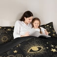 thumbnail image 5 of Star Moon Bedding Set King Size,Starry Sky Series Comforter Set ,Cosmic Planets Sun Face Pattern Duvet Insert ,Trippy Hippie Quilted Duvet,Soft Living Bedroom Decor, 5 of 7
