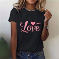 thumbnail image 2 of VKOYWKM Women's Heart Print Tees Valentines Day T-Shirts Short Sleeve Loose Fit Holiday Tops Spring T-Shirt Casual Crew Neck Romantic Valentine T-Shirts, 2 of 6