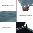 thumbnail image 6 of 24'' Ottoman with Storage, Upholstered Storage Ottoman Stool, Linen Fabric Cube Footstools Small, Hinged Foot Rest Stool for Living Room Bedroom, Lake Blue, 6 of 15