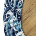 thumbnail image 5 of Ambesonne Japanese Wave Fitted Round Tablecloth, Water Splash Foam, 40"- 44" Diameter, Pale Blue Navy Blue, 5 of 5