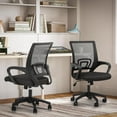 thumbnail image 2 of SLSRFD Office Computer Desk Chair 2pcs, Ergonomic Mesh Office Chair, Mid-Back Adjustable Rolling Chair with Lumbar Support & Comfy Armrest for Gaming, Home Work, Study, 300 Lbs Capacity, Black, 2 of 10