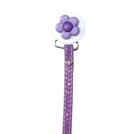 Daisy Pacifier Clip with Faux Leather strap