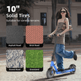 thumbnail image 5 of 10" Solid Tires Electric Scooter for Adults, 350W Motor, Up to 19 MPH & 21-25 Miles Long-Range Portable Foldable Commuting Scooter with Double Braking System, App Blue, 5 of 7