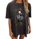thumbnail image 1 of Camiseta Wukreran de Halloween con estampado vintage de gran tamaño para mujer, 1 of 6