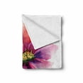 thumbnail image 2 of Watercolor Soft Flannel Fleece Throw Blanket, 2 Colored Flower Blossom Nature Spring Revival of Life, Cozy Plush for Indoor and Outdoor Use, 60" x 80", Fuchsia Red Dark Green, by Ambesonne, 2 of 6
