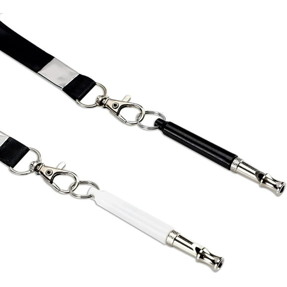 2 Dog Whistles with Lanyards, Stainless Steel Ultrasonic Dog Whistles to Stop Barking, High Pitch Frequency Silent Whistle for Dog Training and to Recall Your Dog