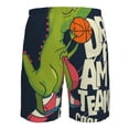 thumbnail image 6 of Kdxio Dinosaur Basketball Player Pattern Mens Casual Shorts - Drawstring Summer Beach Sports Shorts for Men, 6 of 9