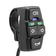 thumbnail image 1 of Tignapoo Black 36V/48V Tri-Function Switch for E-Bike Conversion with Horn, Headlight, and Turn Signal, 22.2mm Mount, IP54 Waterproof, 1.5m Cable, 1 of 7