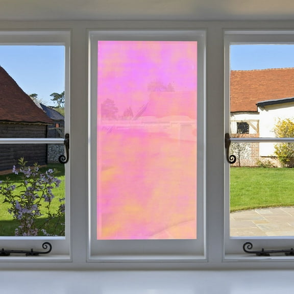 SOPOTUTU Iridescent Glass Cling Window Film with Uv Protection and Privacy