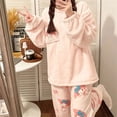 thumbnail image 4 of Sanrio-Pijama de Hello Kitty Kuromi My Melody Pochacco para mujer, conjunto de dibujos animados Y2k Kawaii Ins, ropa de casa de felpa para estudiantes, regalos de Anime, 4 of 4