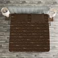 thumbnail image 3 of Ambesonne Brown Quilted Bedspread Set 3 Pcs, Hope Love Fun Happy Words, Queen Size, Dark Brown and Cream, 3 of 3