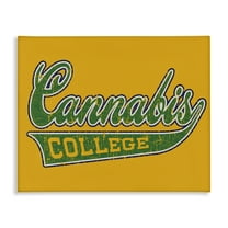 Stupell Industries Cannabis College Varsity Novelty & Humor Painting Wrapped Canvas Art Print Wall Art, 20 x 16