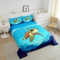 thumbnail image 4 of Erosebridal Sea Turtle Comforter Sets Queen Size, Sealife Comforters & Duvets, Ocean Marine Decor, Reversible 3 Pieces, 4 of 7
