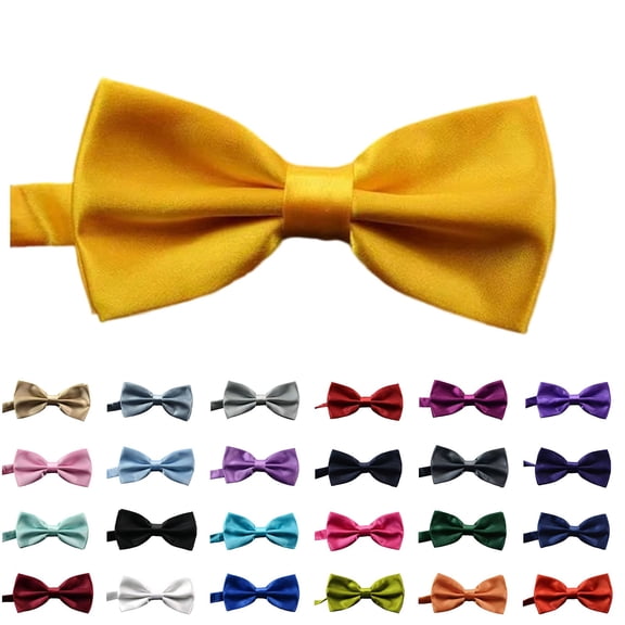 CAIXIA Mens Bow Ties Solid Color Pre-Tied Bow Tie Satin Formal Tuxedo Bowtie Adjustable Neck Bowtie for Men Wedding Party