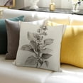 thumbnail image 3 of FCXZI Farmhouse Decor Flowers Leaves Engraving Pillow Cover 100% Linen 18x18in, 3 of 5