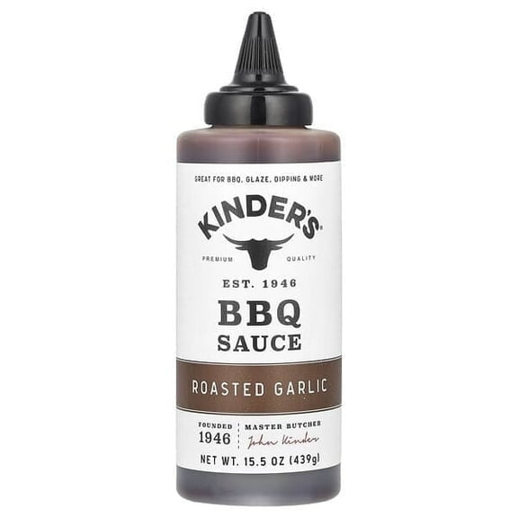 KINDER'S, BBQ Sauce, Roasted Garlic, 15.5 oz Pack of 3