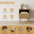 thumbnail image 3 of YouTrend Nightstand with Open Shelf,Beside Table with Fluted Design ,End Table with Solid Wood Legs for bedroom, 3 of 10