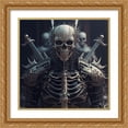 thumbnail image 2 of Maki 12x12 Gold Ornate Wood Framed With Double Matting Wall Art Titled - The Death Stare, 2 of 6