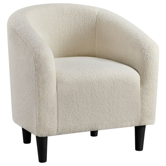 Topeakmart Modern Upholstered Boucle Armchair for Living Room, Ivory