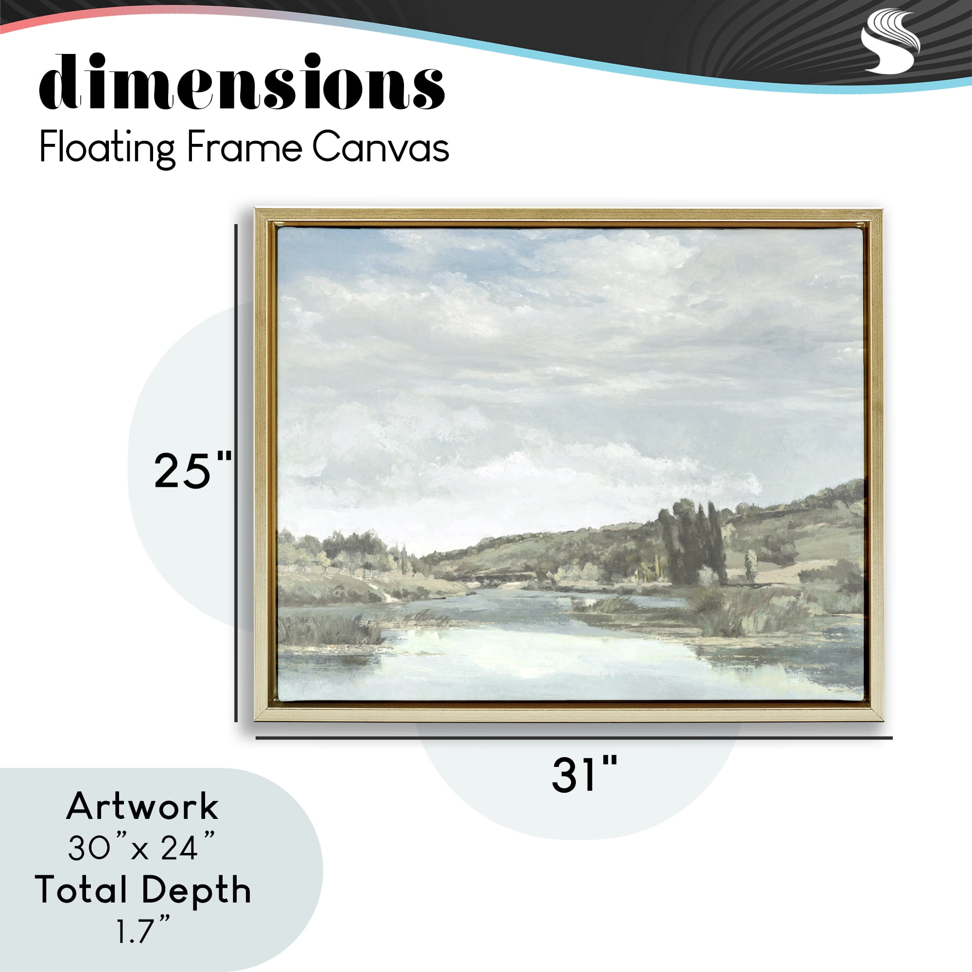 Stupell Industries On The Water Landscape Gold Framed Floater Canvas Wall Art, design by Christy McKee