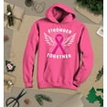 thumbnail image 3 of S4E Men's Stronger Together Breast Cancer Hoodie Sweatshirts Large Heliconia Pink, 3 of 4
