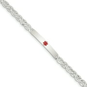 Sterling Silver Polished Medical Anchor Link ID Bracelet 8.5 Inch "Bracelets