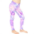 thumbnail image 3 of COEQINE Butterfly Tie-dye Violet Girls Novelty Leggings for Travel, Yoga Dance Pants Tummy Control Sport Leggings, for 6-7 Years Kids Girls, 3 of 7