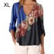 thumbnail image 1 of Blusa Camisa con cuello en V y estampado floral Blusa suelta de manga larga Top de mujer, Azul, XL Eigraketly AP002021-52, 1 of 5