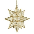 thumbnail image 6 of Seeded Glass Moravian Star Light Brass Pendant Chandelier Lighting 19 Inches, 6 of 10
