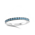 thumbnail image 4 of CHOOSE YOUR COLOR Simulated Turquoise Eternity Band Ring .925 Solid Sterling Silver Blue CZ Female Size 10, 4 of 4